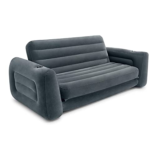Intex Ausziehbares Aufblasbare Möbel, Polyvinylchlorid (PVC), grau, Queen Sofa