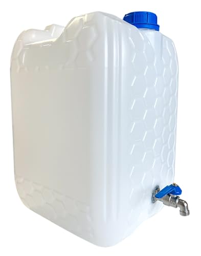 pokm toolsmarket - Wasserkanister mit Hahn, 10 Liter, Trinkwasser Kanister mit Zapfhahn Verzinkt, Wassertank BPA-frei, Wasserbehälter mit Schraubdeckel für...