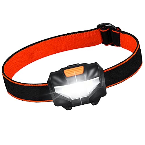 Suright LED Stirnlampe,Leicht LED-Kopflampe 3 Lichtmodi 60° Einstellbarer 140 Lumen, Leichtgewichts Wasserdicht, LED Stirnlampen fürs Laufen, Angeln, Campen,...