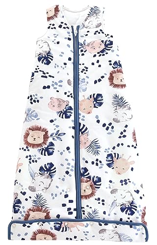 Chilsuessy Baby Ganzjahres Schlafsack, 2.5 Tog Schlafsack für Kleinkinder, Ärmellos Winter Babyschlafsack mit einstellbarer Länge, Natur Baumwolle, Zebra...